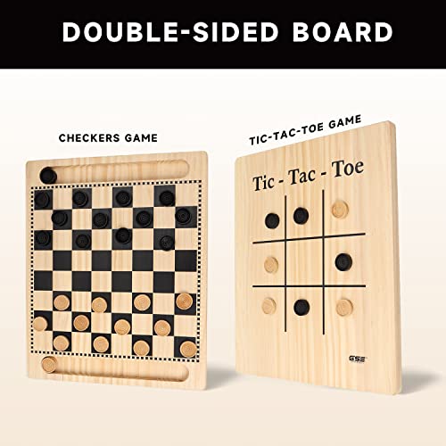 16" Wooden Folding Chess Checker Backgammon Board Game Set E16847