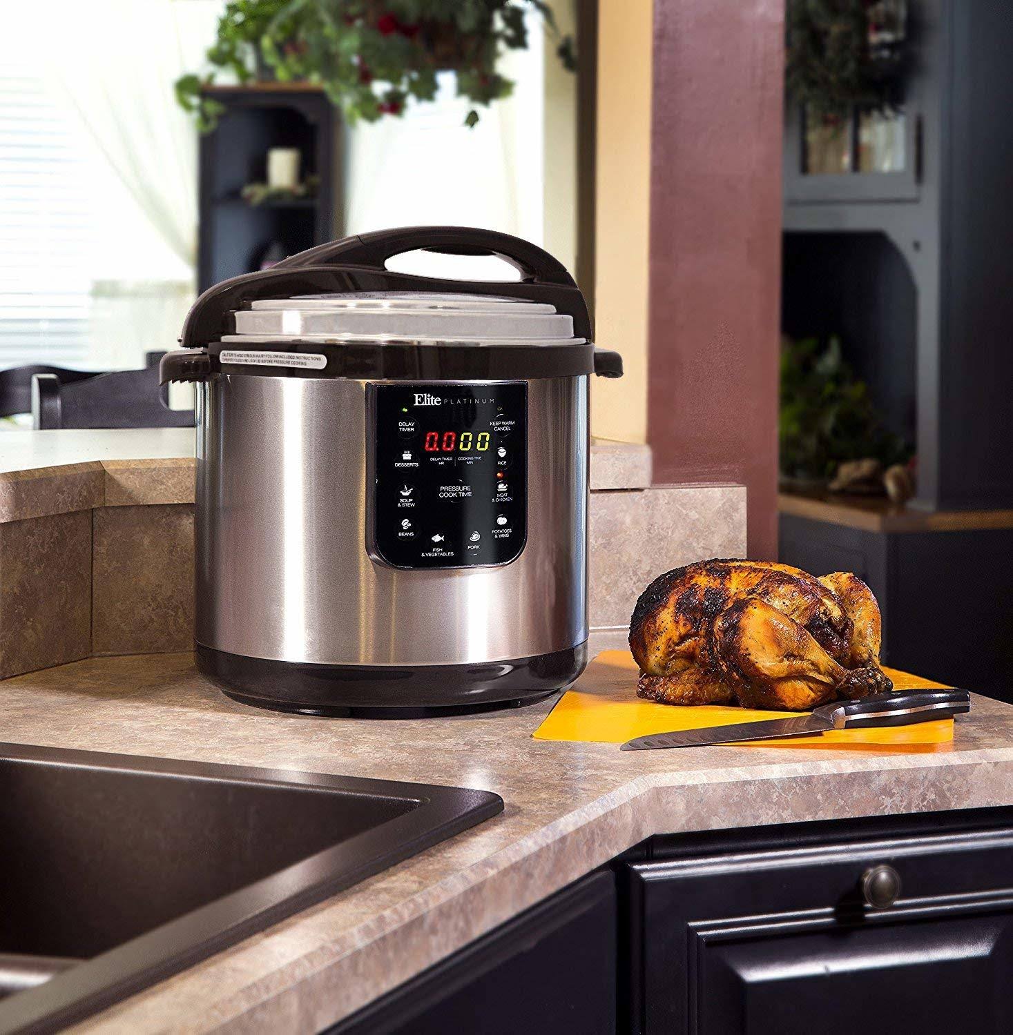 10 Quart Black Electric Pressure Cooker S7201