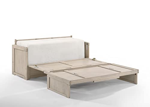 Rural Grey Twin XL Murphy Cabinet Bed with 6" Gel Memory Foam Mattress G10150