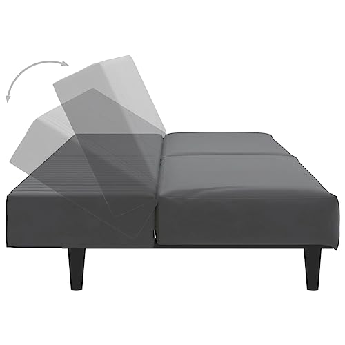 Dark Gray Velvet 2-Seater Sofa Bed O37284