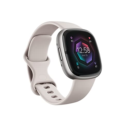 Lunar White/Platinum Advanced Health Smartwatch with ECG, SpO2, 24/7 Heart Rate and GPS V405