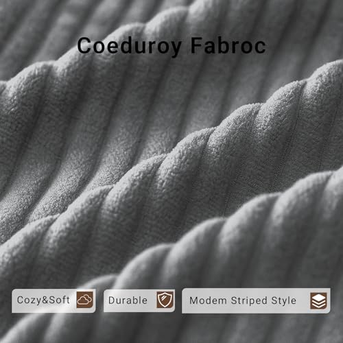 Corduroy Dark Gray Convertible Sleeper Sofa Bed E92618
