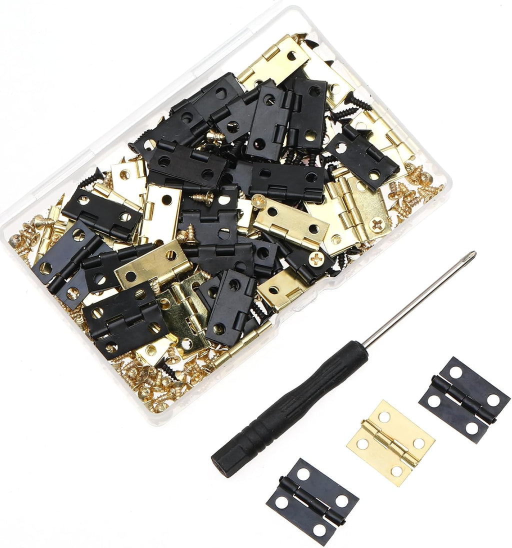 60Pcs 15 * 18mm Stainless Steel Mini Hinges with Screws H913972
