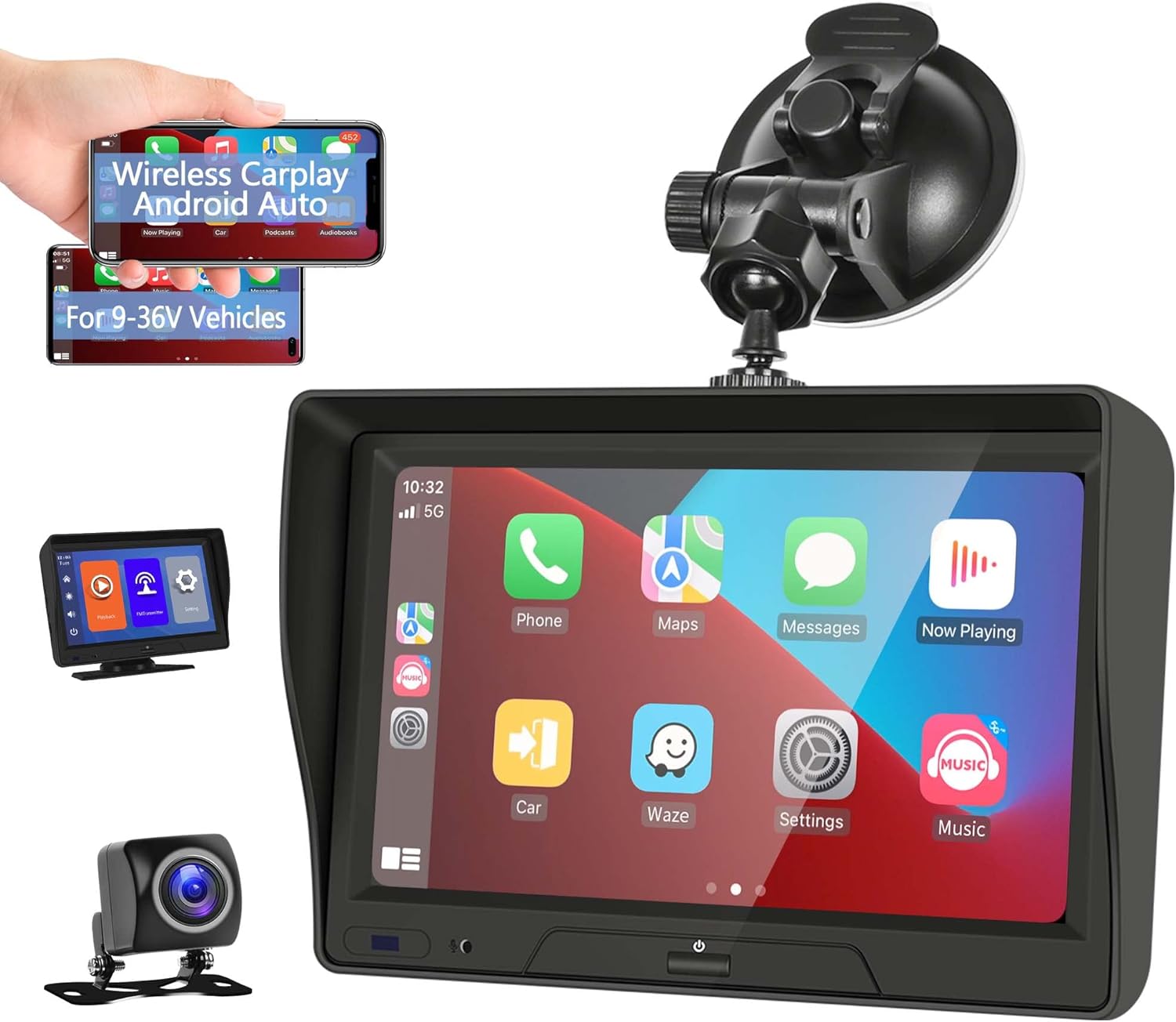 7" Bluetooth Car Stereo with Backup Camera H12025