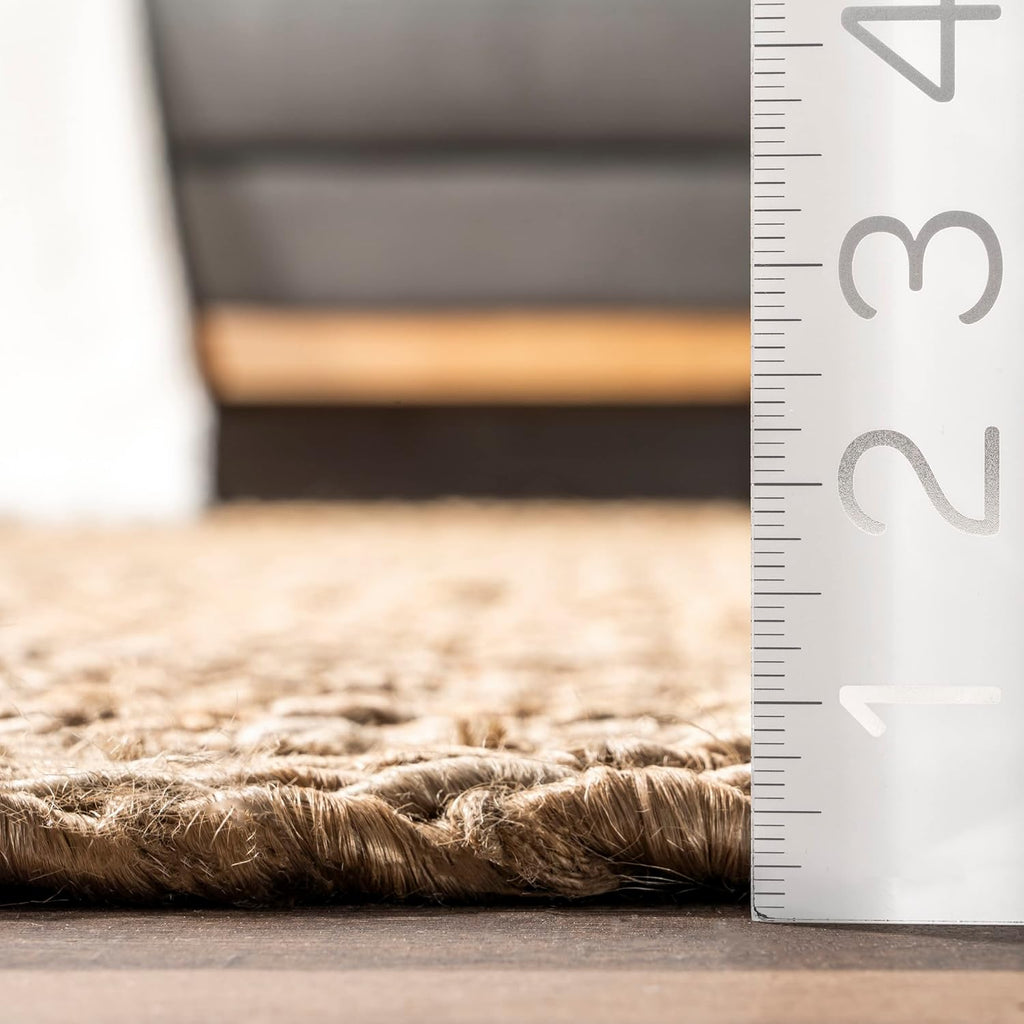 Natural Hand Woven Jute Area Rug, 5x8 O627383