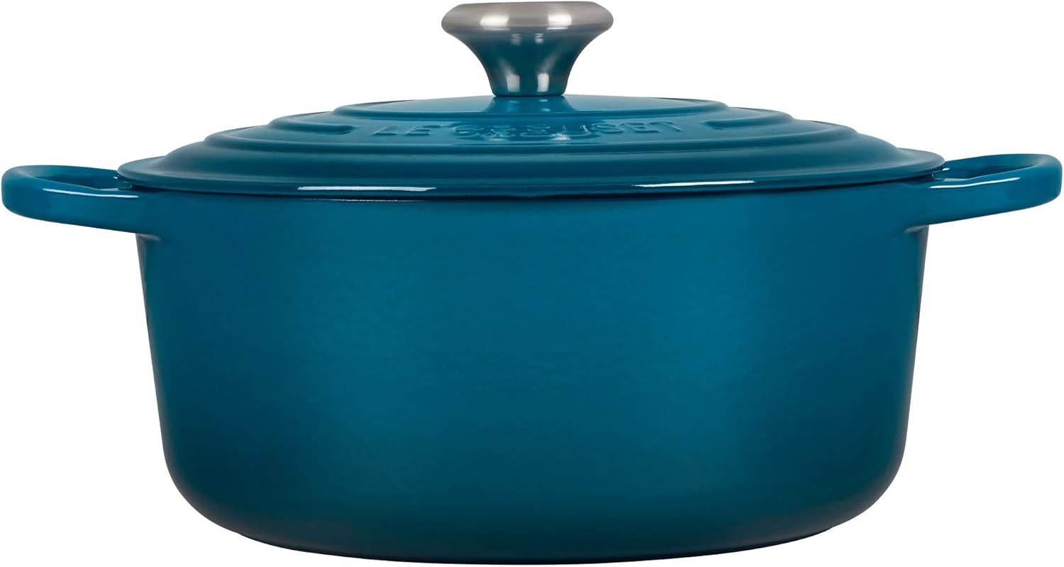 Enameled Cast Iron Round Dutch Oven, 5.5 qt., Deep Teal V258