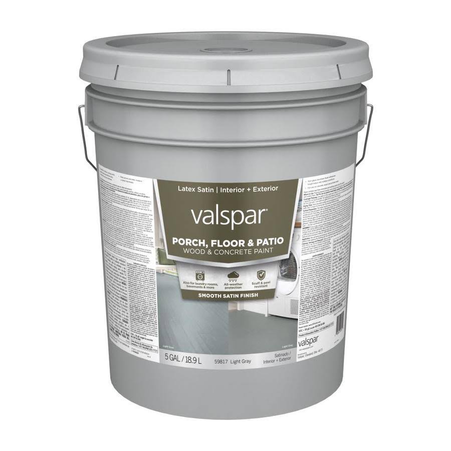 Light Gray Satin Porch and Floor Paint (5-Gallon) W214235