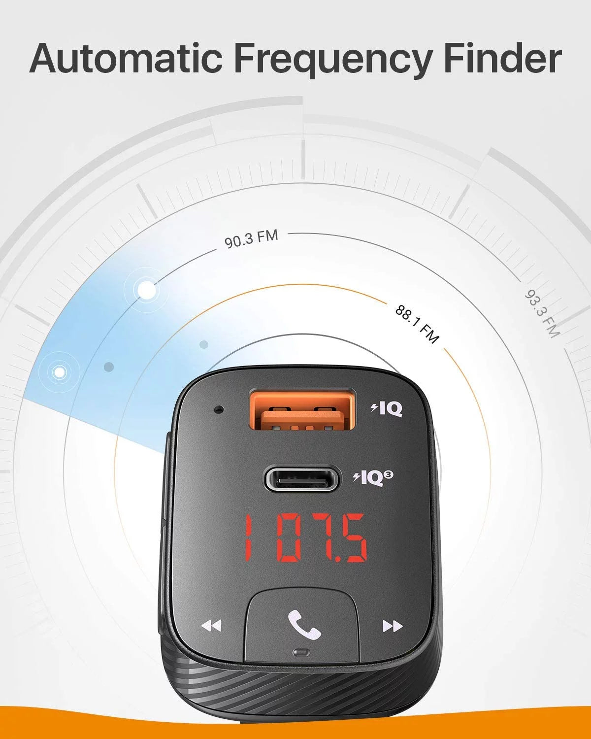 Bluetooth FM Transmitter Car Charger with Type C PD Charging S593770