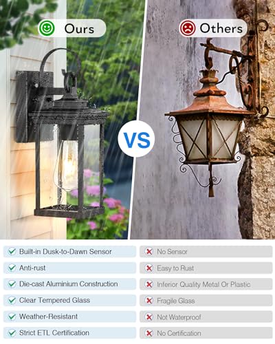 2 Pack Matte Black Outdoor Wall Lights M845