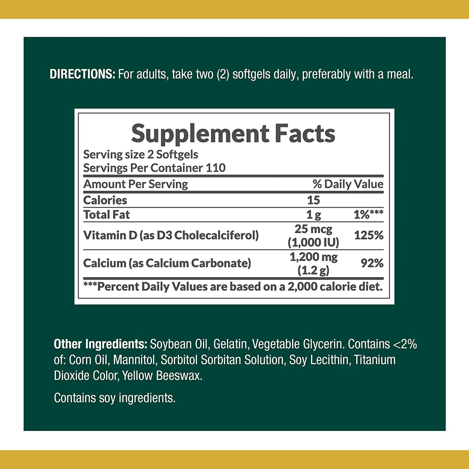 1200mg Calcium Plus 1000IU Vitamin D3 Softgels 220 ea (Pack of 3) G117