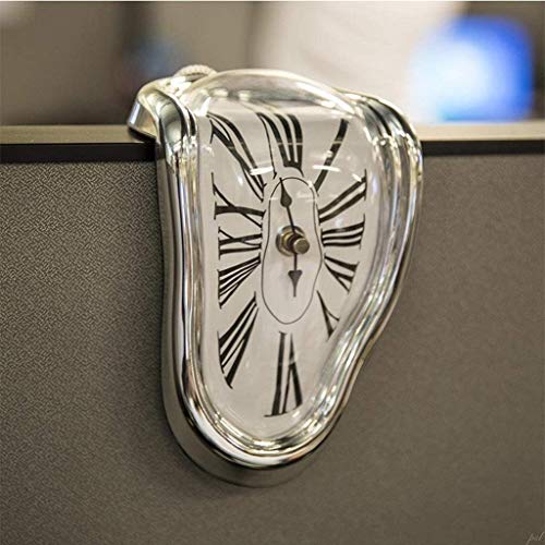 Silver Melted Clock C333879