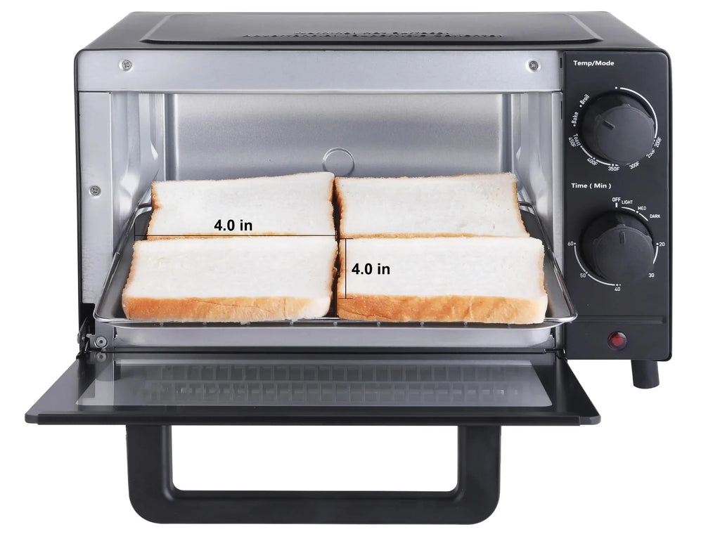 4-Slice Toaster Oven with Baking Rack and Pan in Black T77750