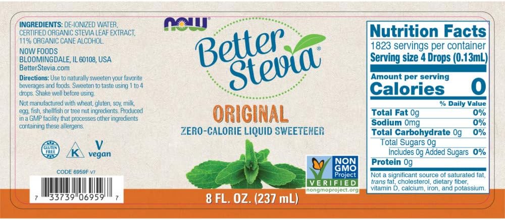 8 Ounce Bottle (Pack of 2) Stevia Liquid Extract T7027