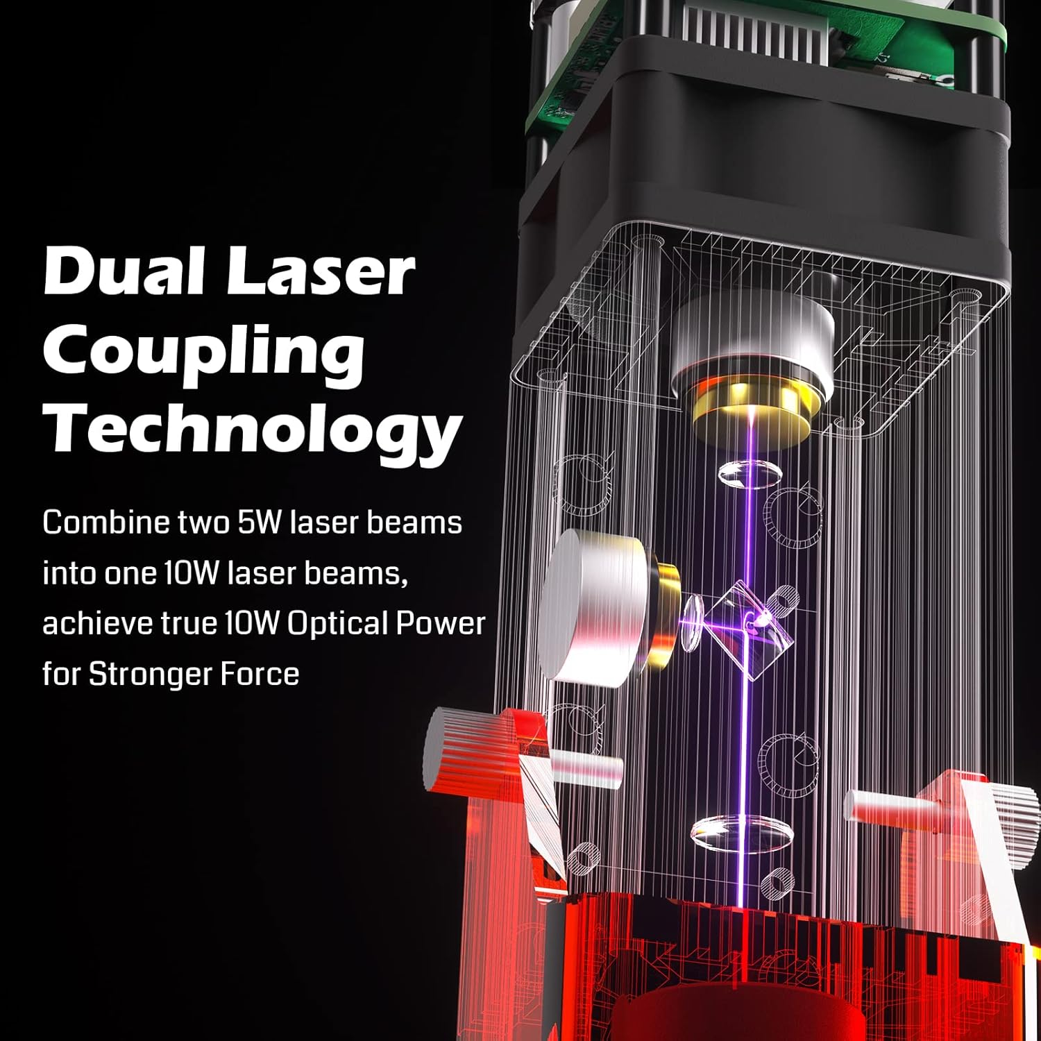 CNC Router Machine 4040-PRO with 10W Compressed Spot Laser Module T406