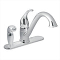 Chrome Single-Handle Kitchen Faucet with Side Spray H4552