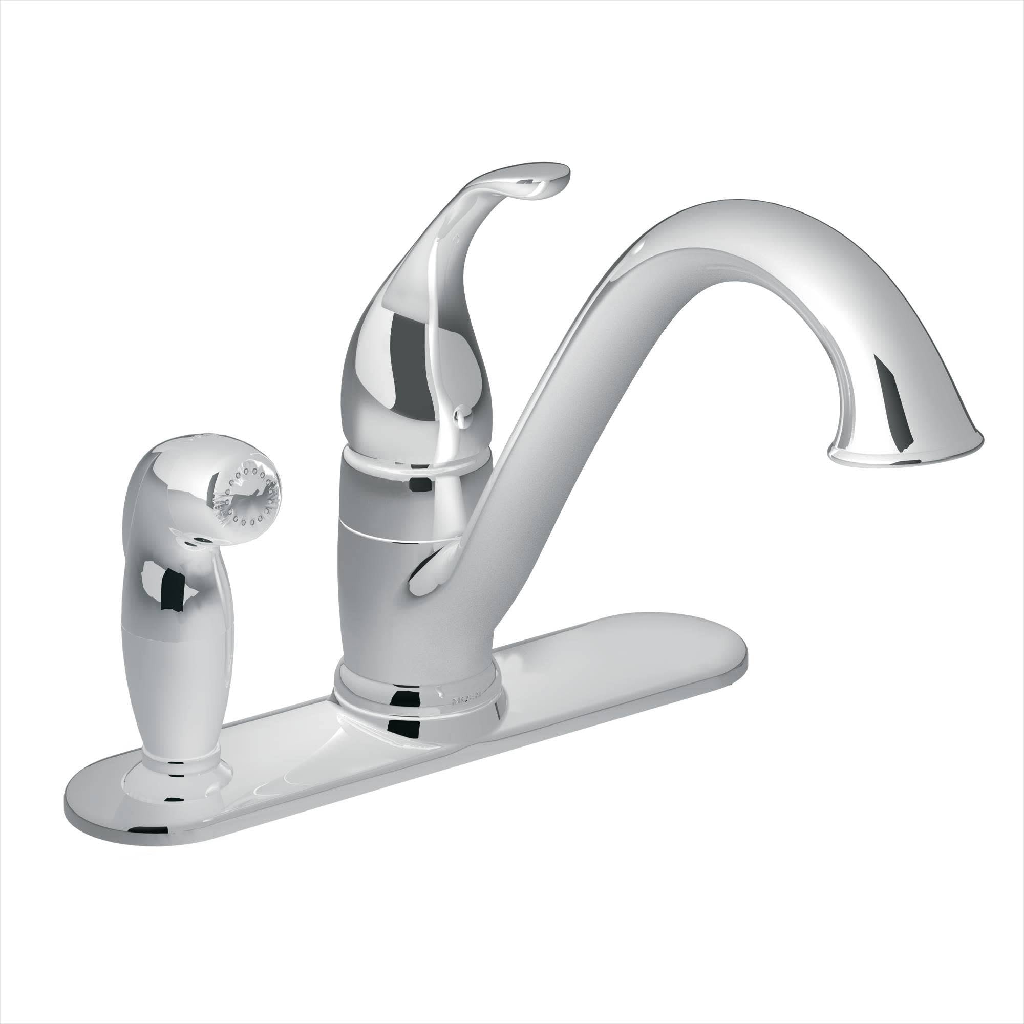 Chrome Single-Handle Kitchen Faucet with Side Spray H4552