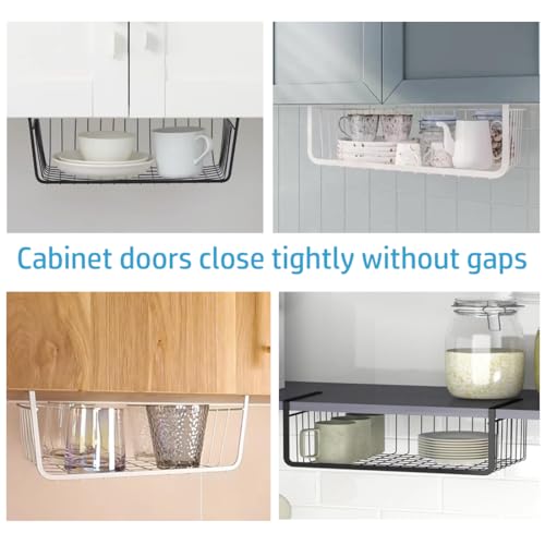 Black 2 Piece Under Shelf Hanging Storage Basket Q366929