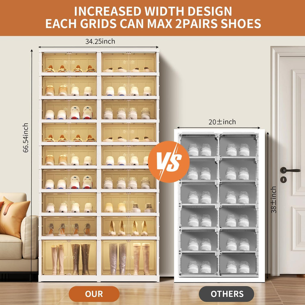 9 Tier Foldable Plastic Shoe Rack Organizer G3630