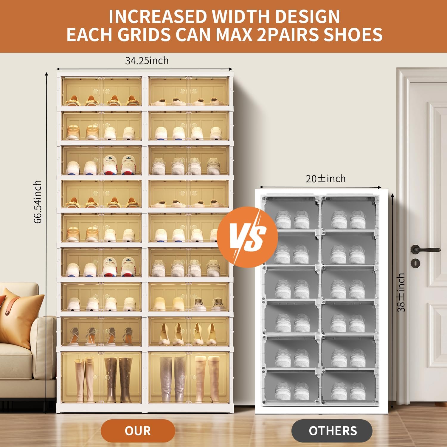 9 Tier Foldable Plastic Shoe Rack Organizer G3630
