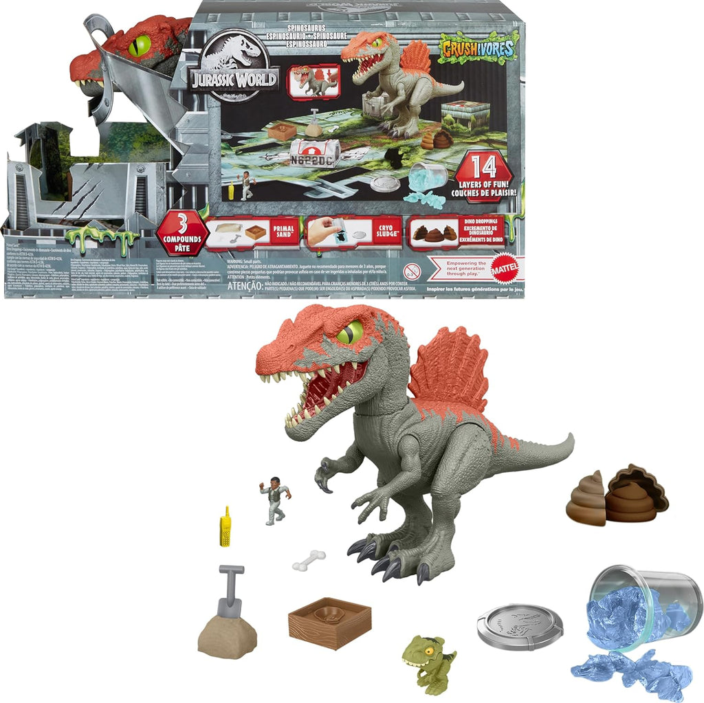 Spinosaurus Dinosaur Action Figure & Sand & Gel & Dough M7725