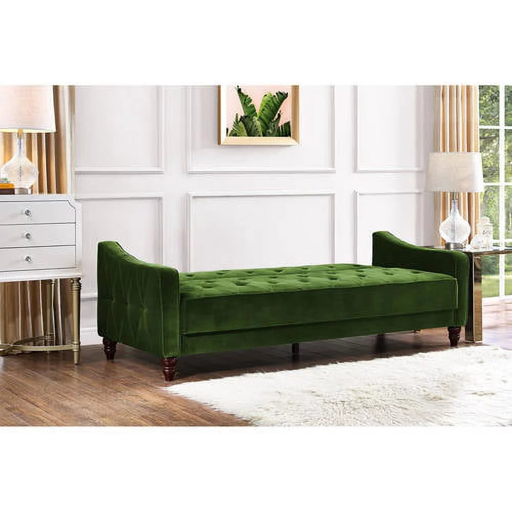 Green Velvet Tufted Sofa Sleeper F938