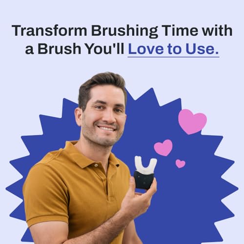 U Shaped Electric Toothbrush with 360° Nylon Bristles, 3 Cleaning Modes, Rechargeable, Waterproof, Black G399