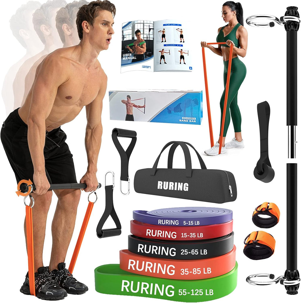 Resistance Bands Bar Set with 5 Resistance Bands C57010