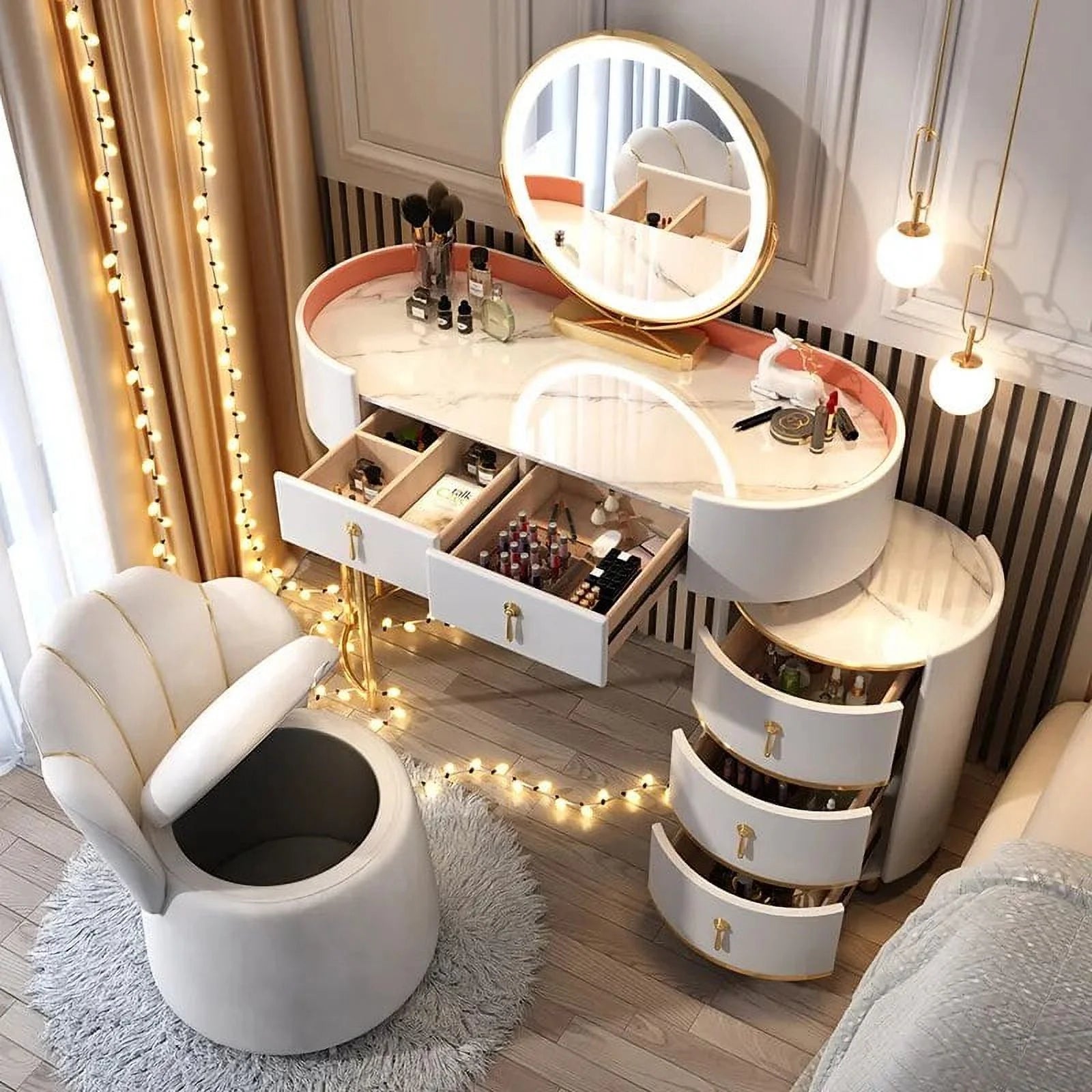 White Dressing Table with Drawer J66011