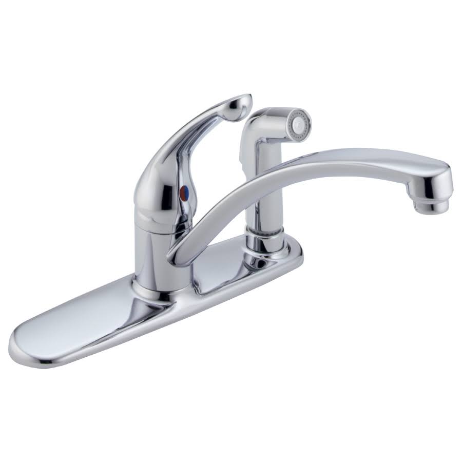 Chrome Single Handle Kitchen Faucet with Integral Spray T838