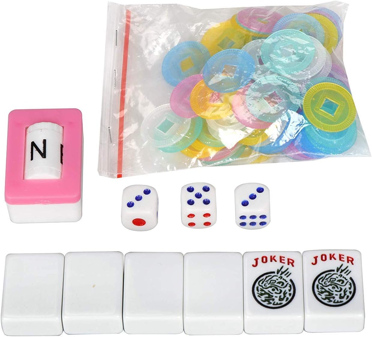 166 Tiles Mah Jongg Set with Rack and Soft Bag Z9536