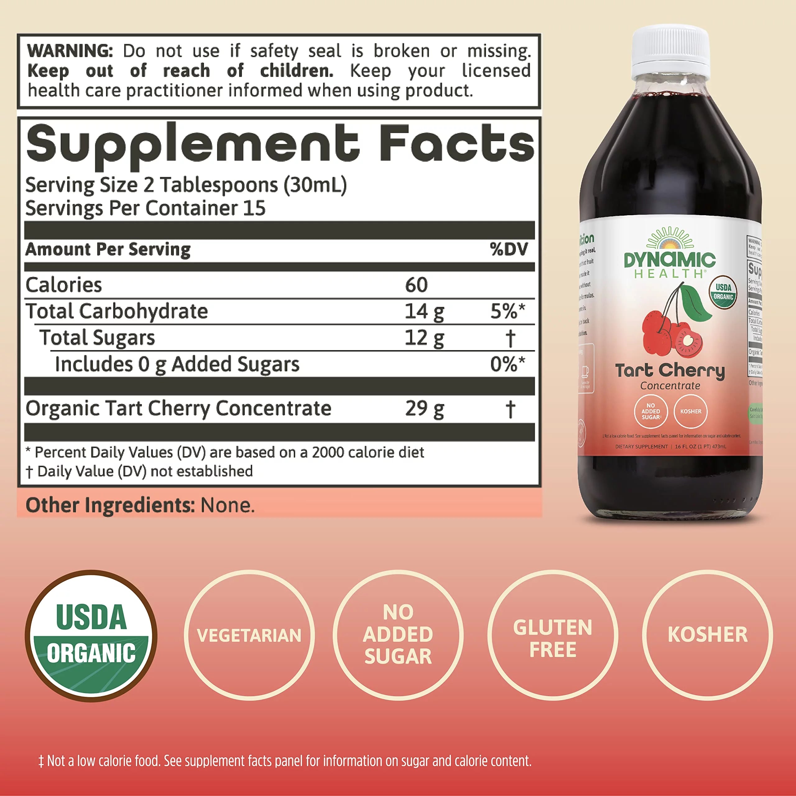 Organic Unsweetened Tart Cherry Juice Concentrate, 16 Oz S390