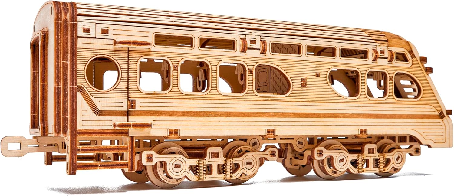 26.7x4 in Wooden Mechanical Locomotive Model Kit W69756