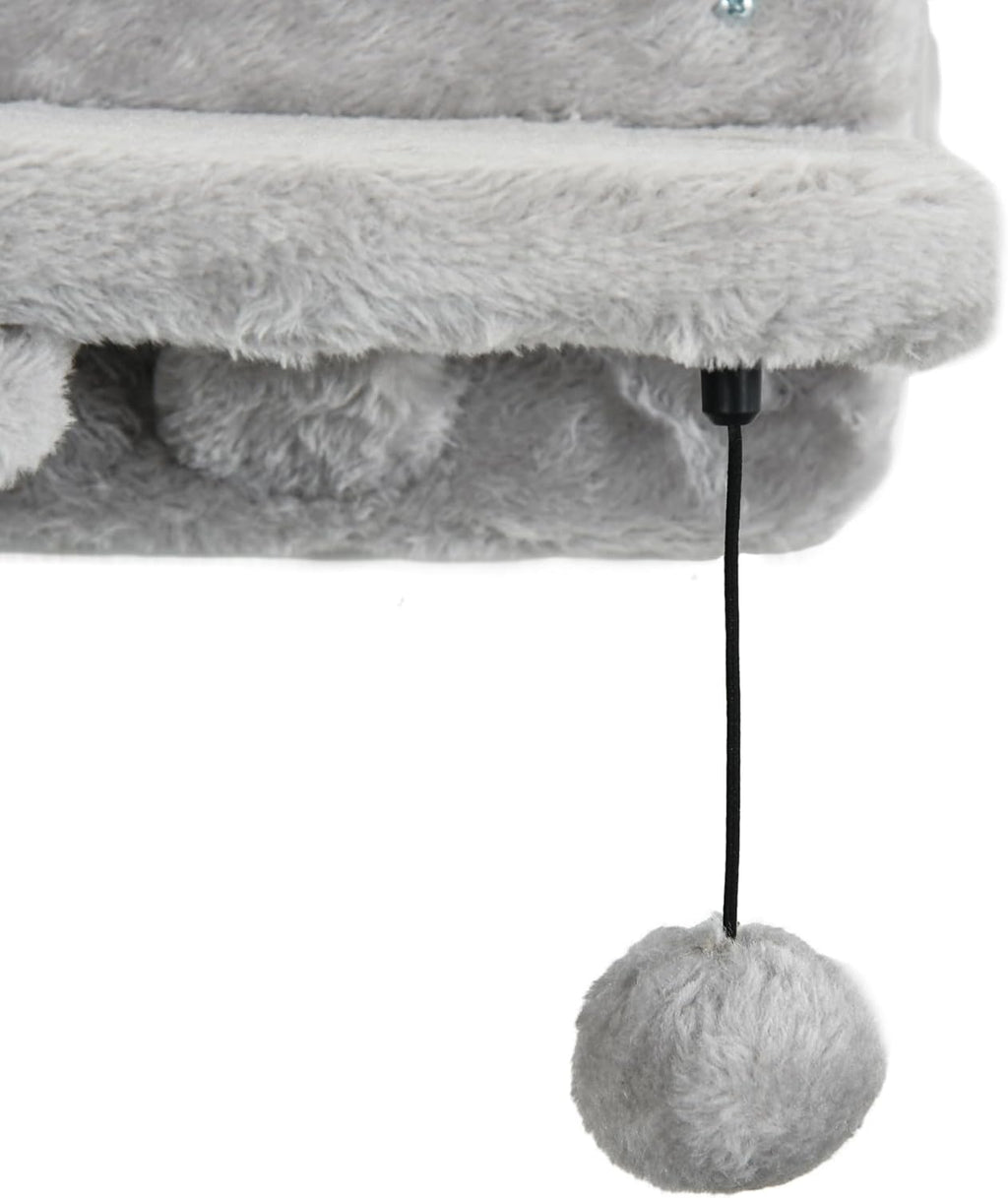 Gray 5PCs Cat Wall Shelves with Soft Plush Sisal U317688