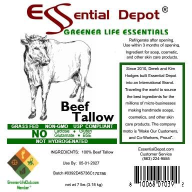7 lbs Grass Fed Non-GMO Food Grade Beef Tallow T6478
