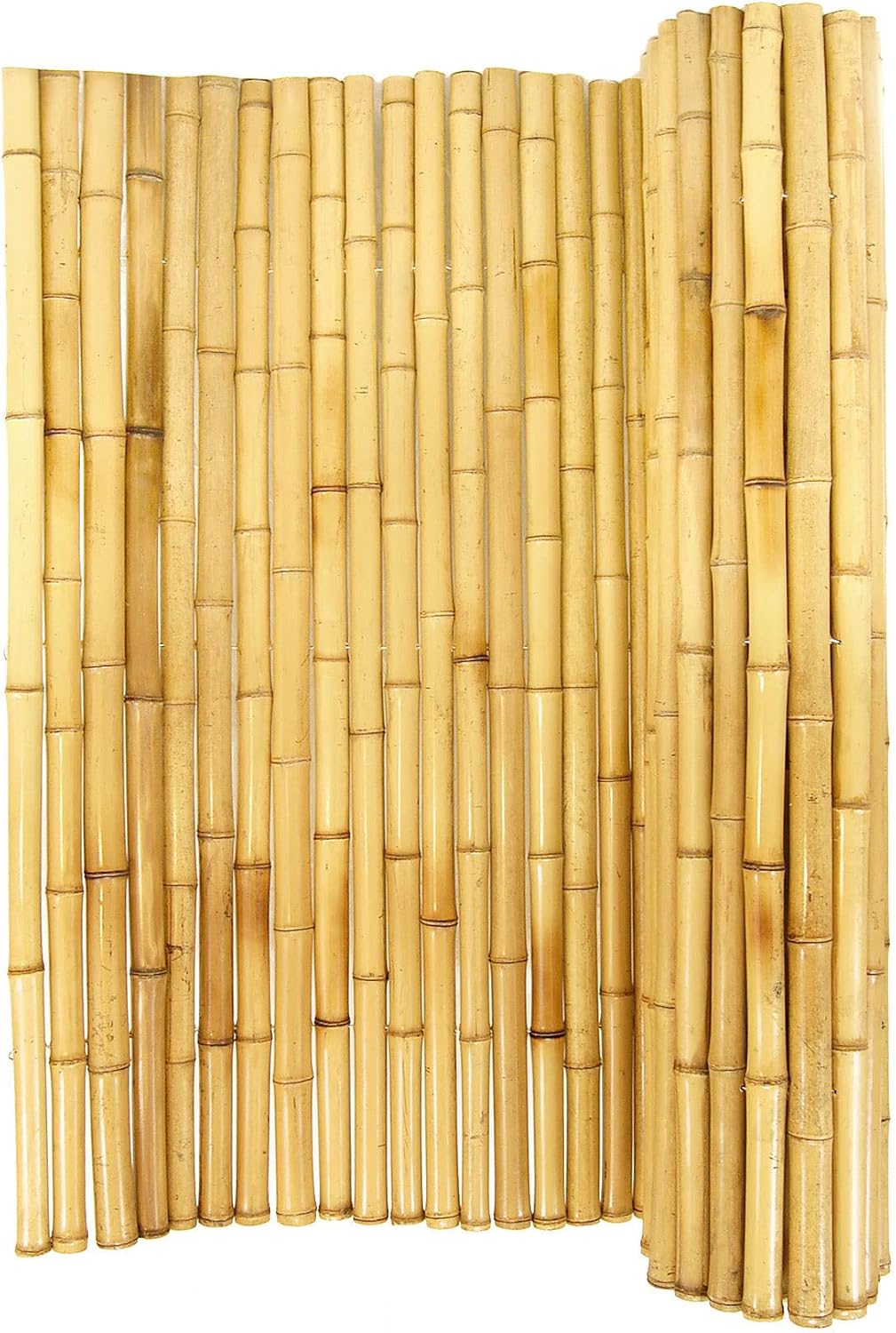 Natural Bamboo Fencing Rolled Fence Panel 0.75 in D x 6 ft H x 8 ft L Y5865