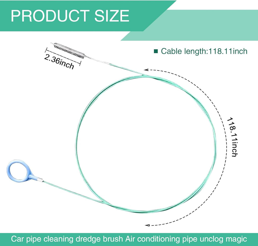 Green 9.8Ft Flexible Drain Hole Unblocker T2700