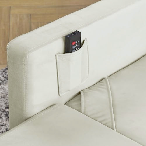 Beige Convertible Sleeper Chair with Ottoman D385