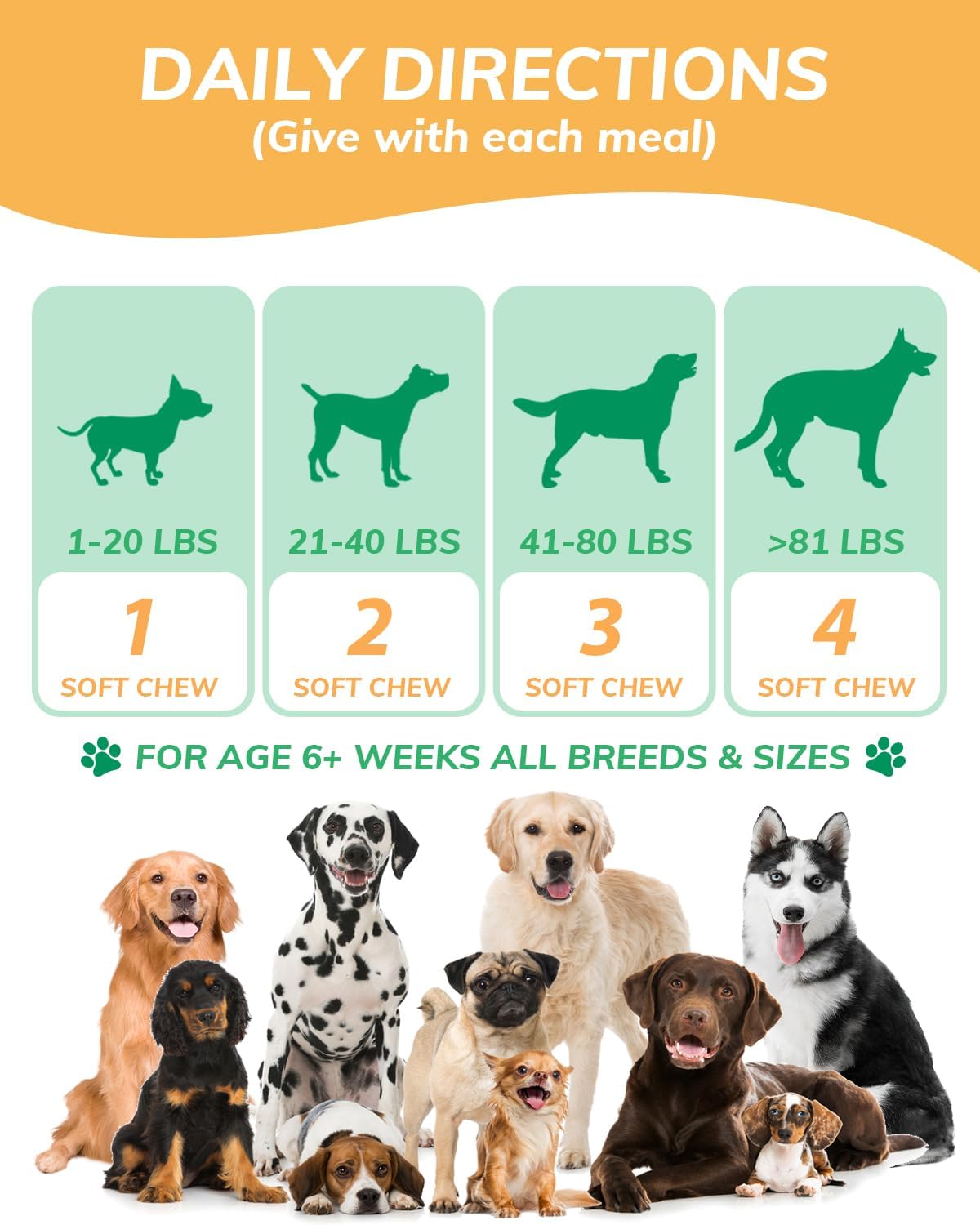 Chicken Flavor Probiotics Chews for Dogs with Prebiotic & Digestive Enzymes (120 Chews) O4722