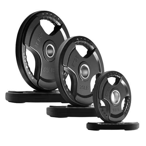 2.5-45 LB Olympic Rubber Grip Weight Plates T2989