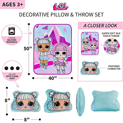 Super Soft Plush Decorative Pillow and Throw Set, 40 in x 50 in B26597