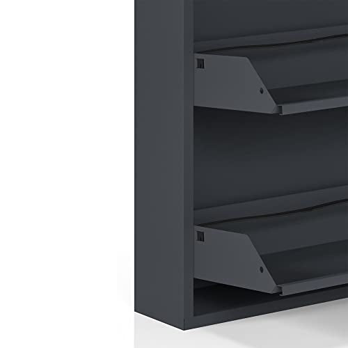 5 Tier Metal Shoe Cabinet with Cover, Anthracite K82653