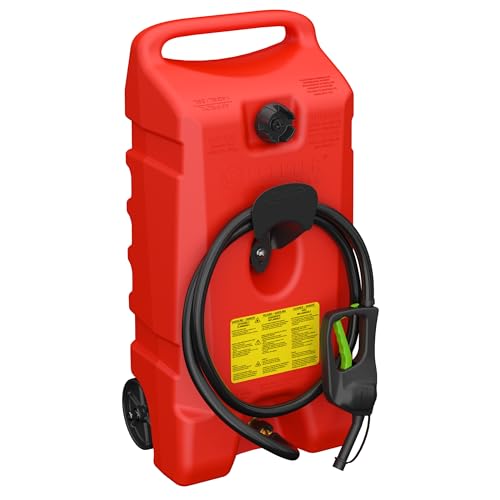 14 Gallon Yellow Portable Diesel Fuel Tank Container with Siphon Pump and Hose Q8139