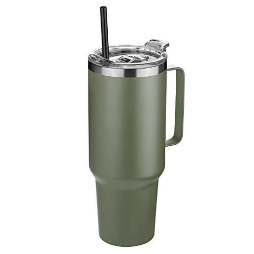 40 oz Stainless Steel Vacuum Insulated Tumbler with Handle (Black, 1) D2909