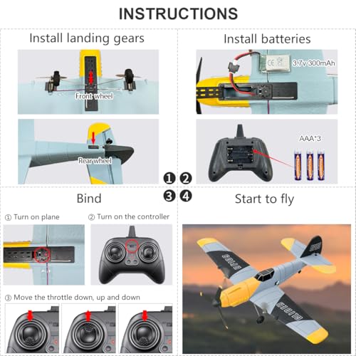 3 Channel RC Plane Remote Control Airplane Ready to Fly 2.4GHz Q2178
