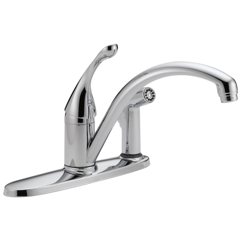 Chrome Single Handle Kitchen Faucet with Integral Spray T838