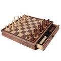 16" Wooden Folding Chess Checker Backgammon Board Game Set E16847
