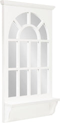 Traditional Arched Mirror with Shelf, 21 x 36, White N2126
