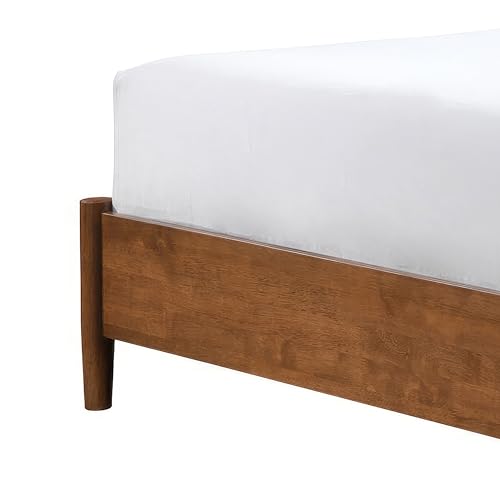 Walnut Solid Wood Queen Bed Frame with Headboard E932