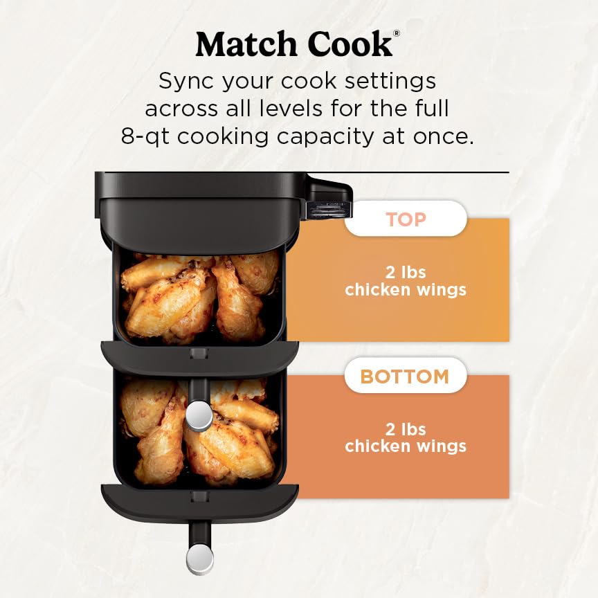 Black 8 QT 2-Basket Air Fryer X5734