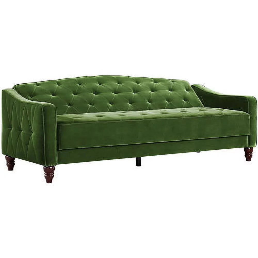 Green Velvet Tufted Sofa Sleeper F938